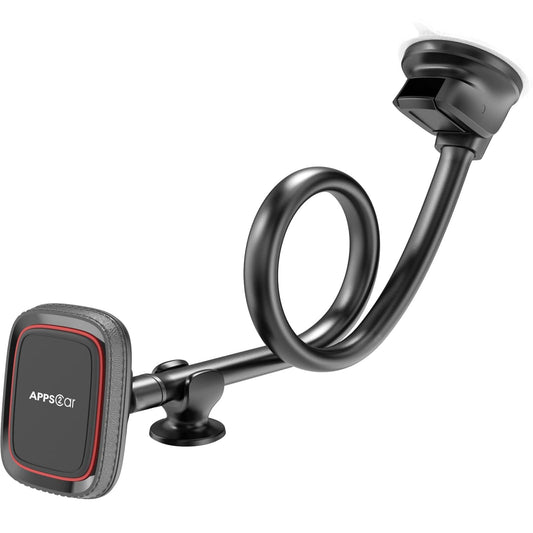 APPS2Car Magnetic Phone Car Mount,Phone Holder for Cars,Magnetic Car Phone Holder Windscreen&Dashboard,Gooseneck Magnet Suction Cup Holder,Suitable