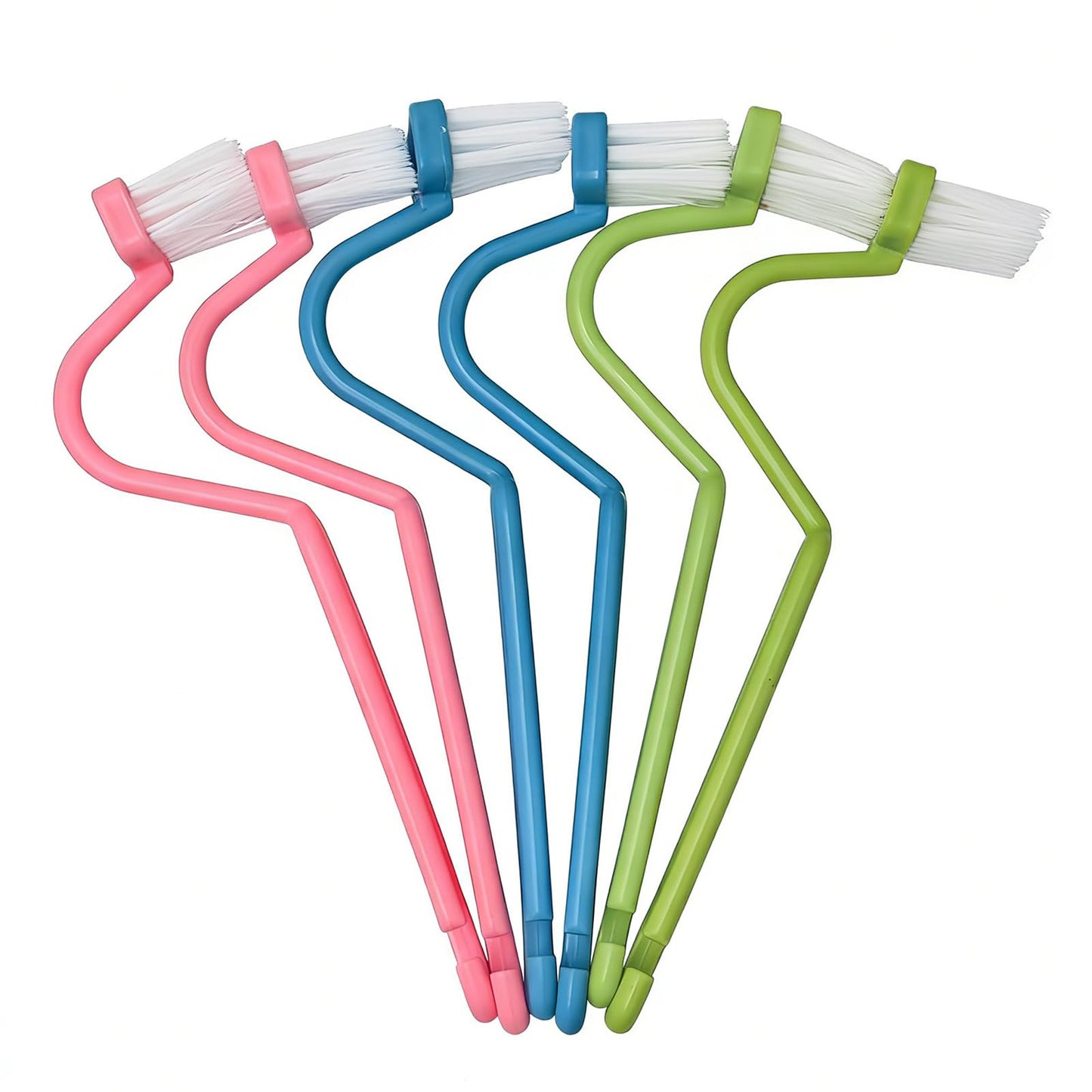 6Pcs V-Shaped Toilet Cleaner Brush Set Deep Cleaning Ergonomic Scrubber