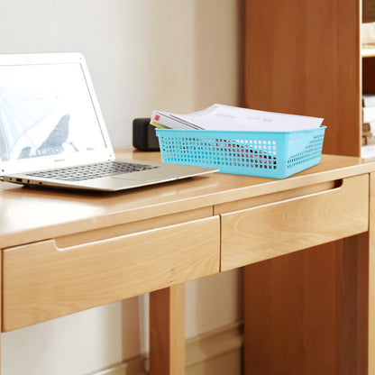 Annkky A4 Desktop Plastic Storage Basket Tray, Shallow Storage Trays Set of 6