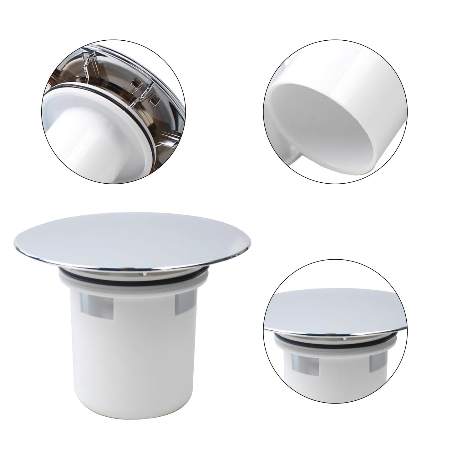 GIONAR Shower Drain Cover Replacement, Shower Plughole Cover with Hair Trap Basket