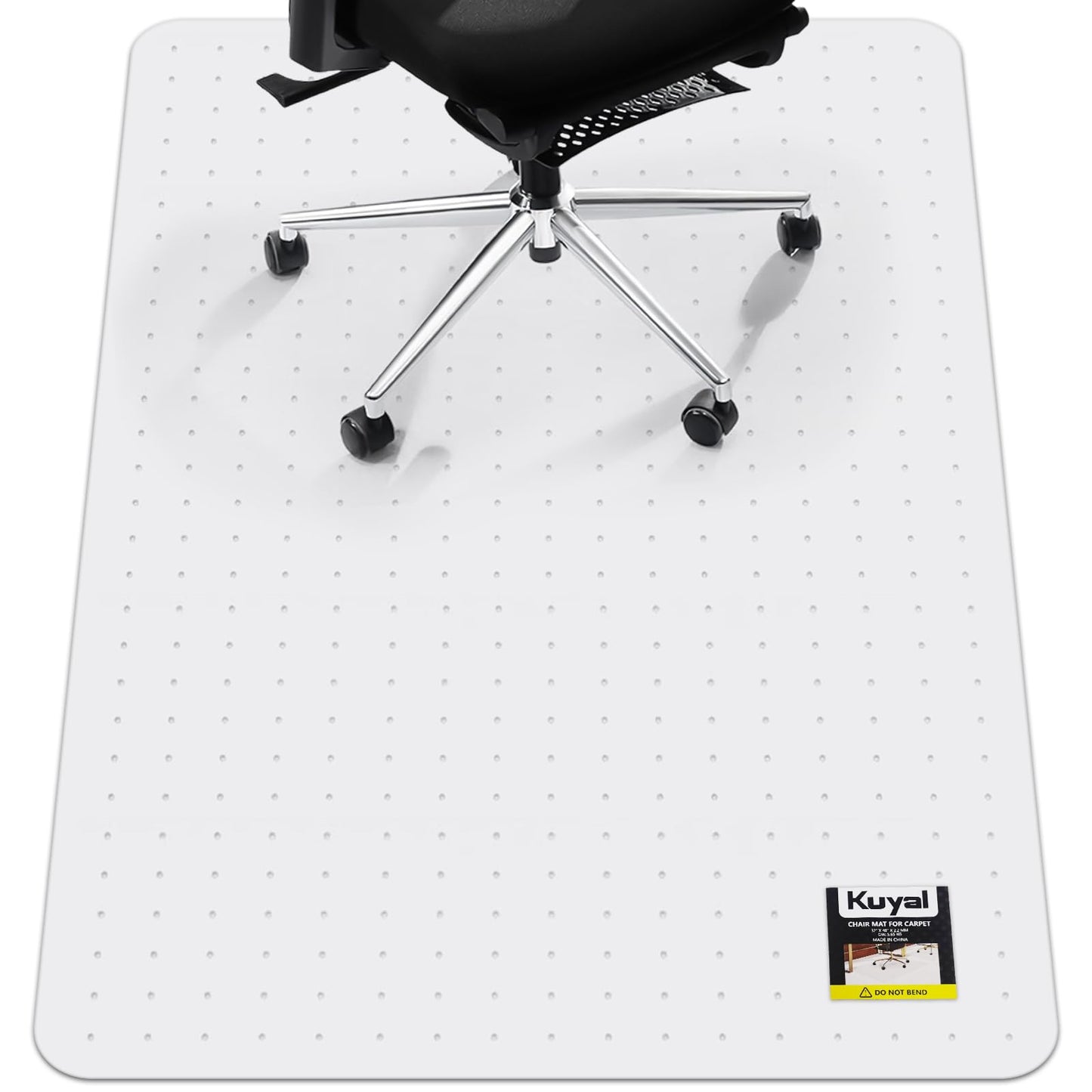 Kuyal Office Chair Mat for Carpet, 81 x 121cm (32" x 48") Clear Heavy Duty Computer Chair Mat, Under Desk Protector Carpeted Floors Mat, Easy Chair