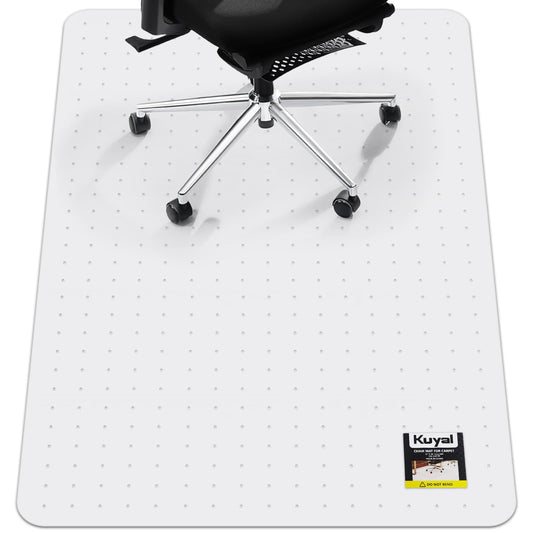 Kuyal Office Chair Mat for Carpet, 81 x 121cm (32" x 48") Clear Heavy Duty Computer Chair Mat, Under Desk Protector Carpeted Floors Mat, Easy Chair