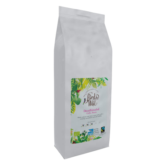 Bird & Wild Fairtrade Organic Decaf Coffee Beans 1kg - Swiss Water Decaffeinated Process - All Machines - Donation to RSPB - Strength 3 - Medium Roast