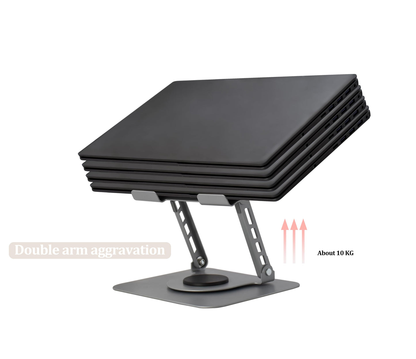 Fit4Less Laptop Stand Ergonomic Design, Adjustable Angel and Height, Foldable fits for laptops, notebooks up to 17.3 Inch (Grey)