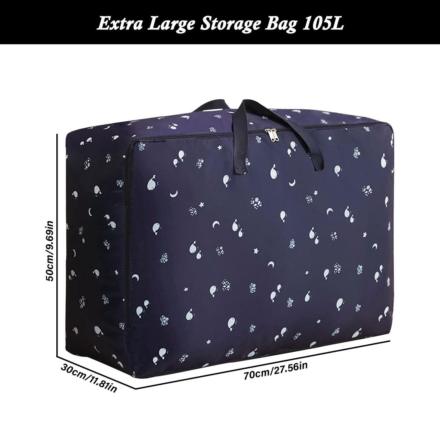 SEPSCO Duvet Storage Bag 105L, 2Pcs Underbed Clothes Storage Bags with Zips King Size Oxford Cloth Moving Laundry Bags for Quilt Blankets Bedding