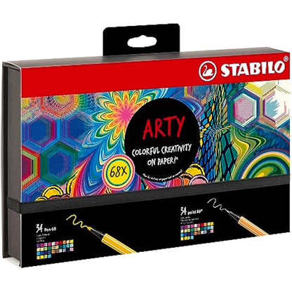 STABILO Creative Set - point 88 & Pen 68 - ARTY - Pack of 68 - Assorted Colours
