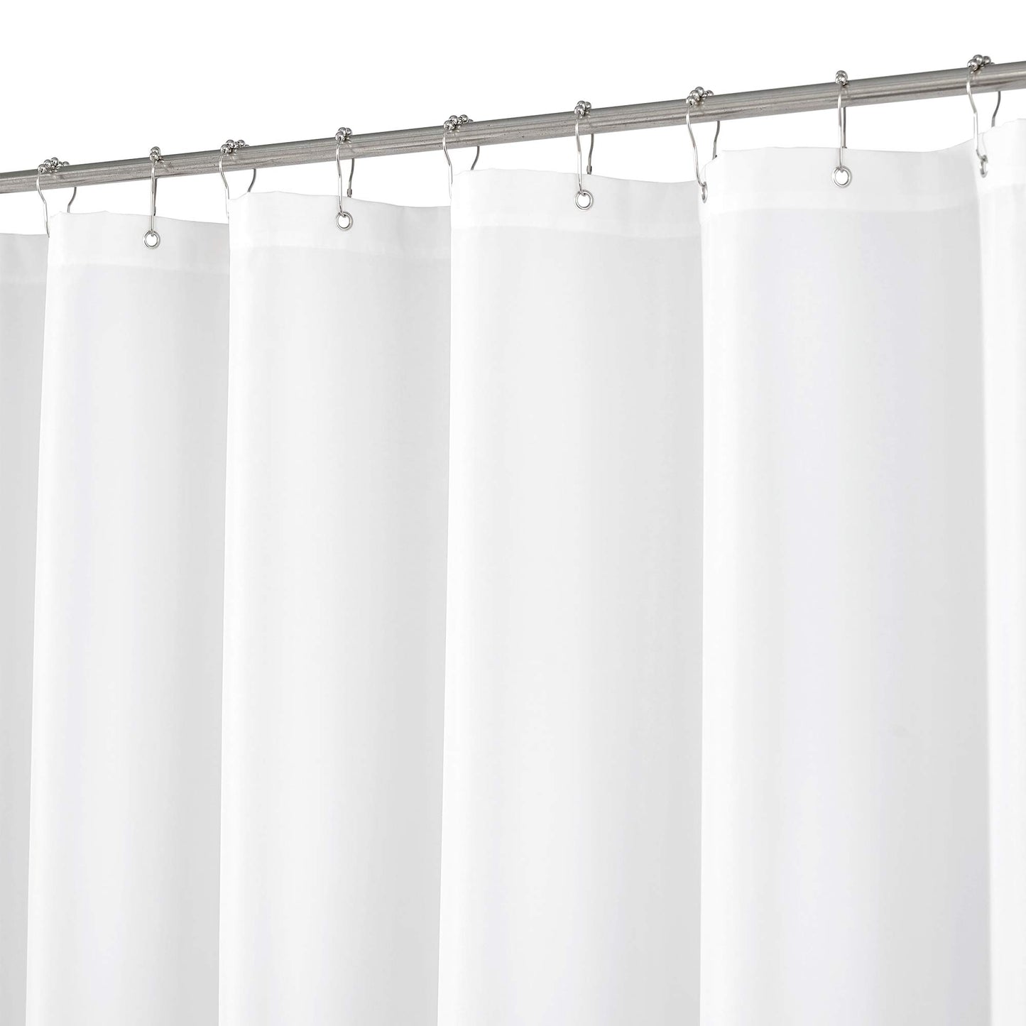 N&Y HOME Extra Long Shower Curtain or Liner 72" W x 108" H - Hotel Quality, Washable Fabric, White Bathroom Curtains with Grommets, 72x108