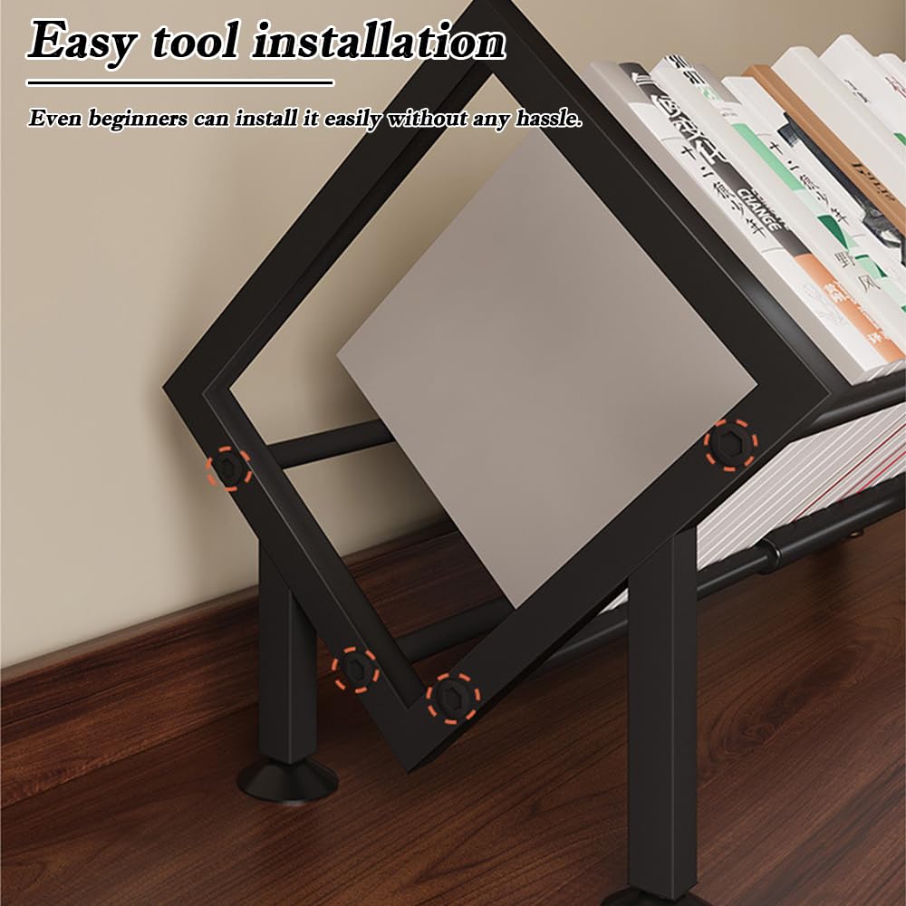 SINBINTA Expandable Tilting Bookcase (Black)
