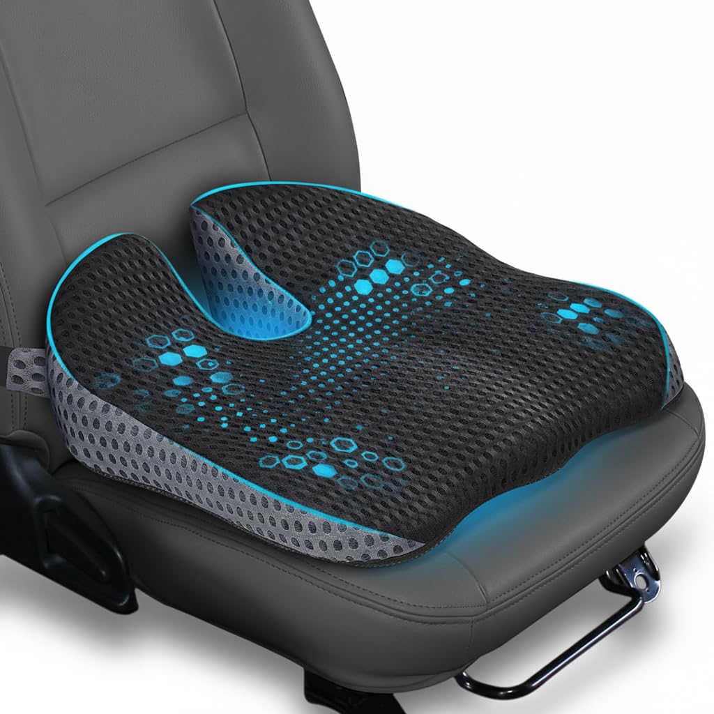 LESANM Car Seat Cushion chair cushions for Office Chair, Car, Travel, Long Sitting, Gaming, Non-Slip Base,memory foam cushions for chairs Black