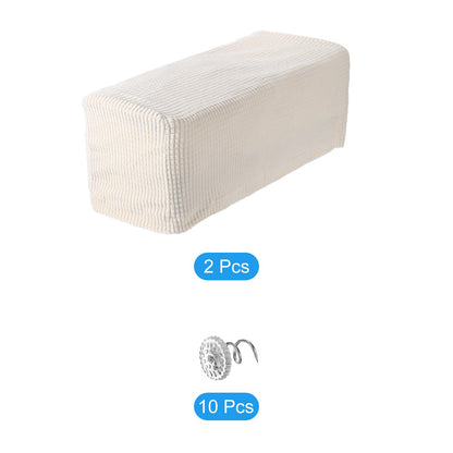 sourcing map 2pcs Stretch Armrest Covers for Chairs/Sofas, Couch Arm Covers with Twist Pin, Furniture Protector Slipcovers White
