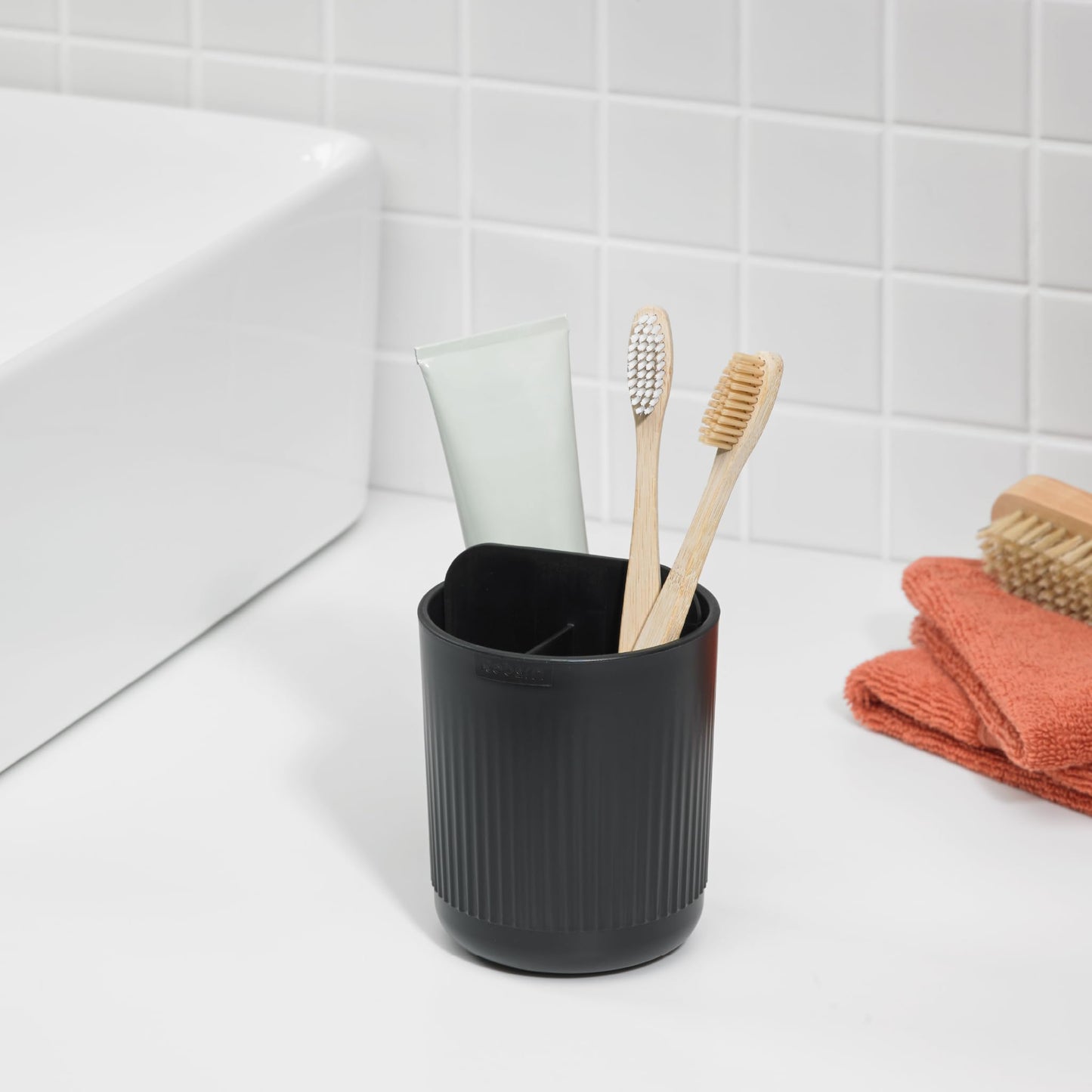 ReBorn Recycled Bathroom Toothbrush Holder Made in UK - Graphite Black