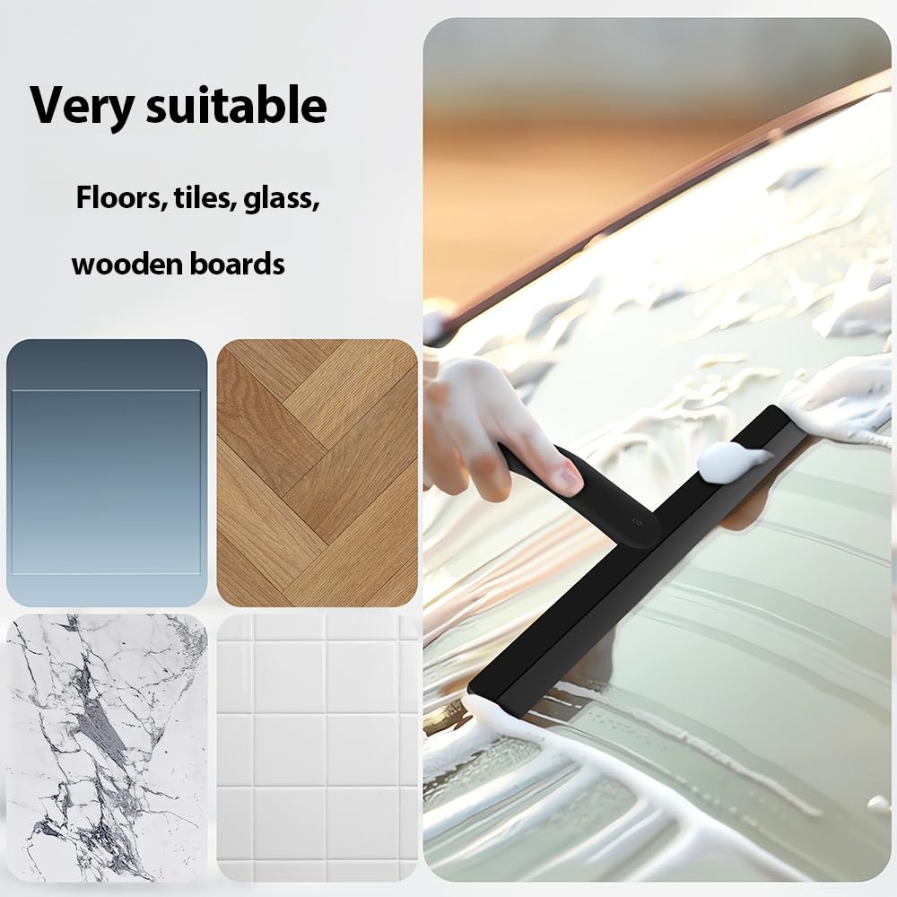 Shower Squeegee,Window Squeegee,Stainless Steel Shower Screen Wiper with Strong Suction Hook for Bathroom,Kitchen,Mirror,Car,Window and Glass Cleaning