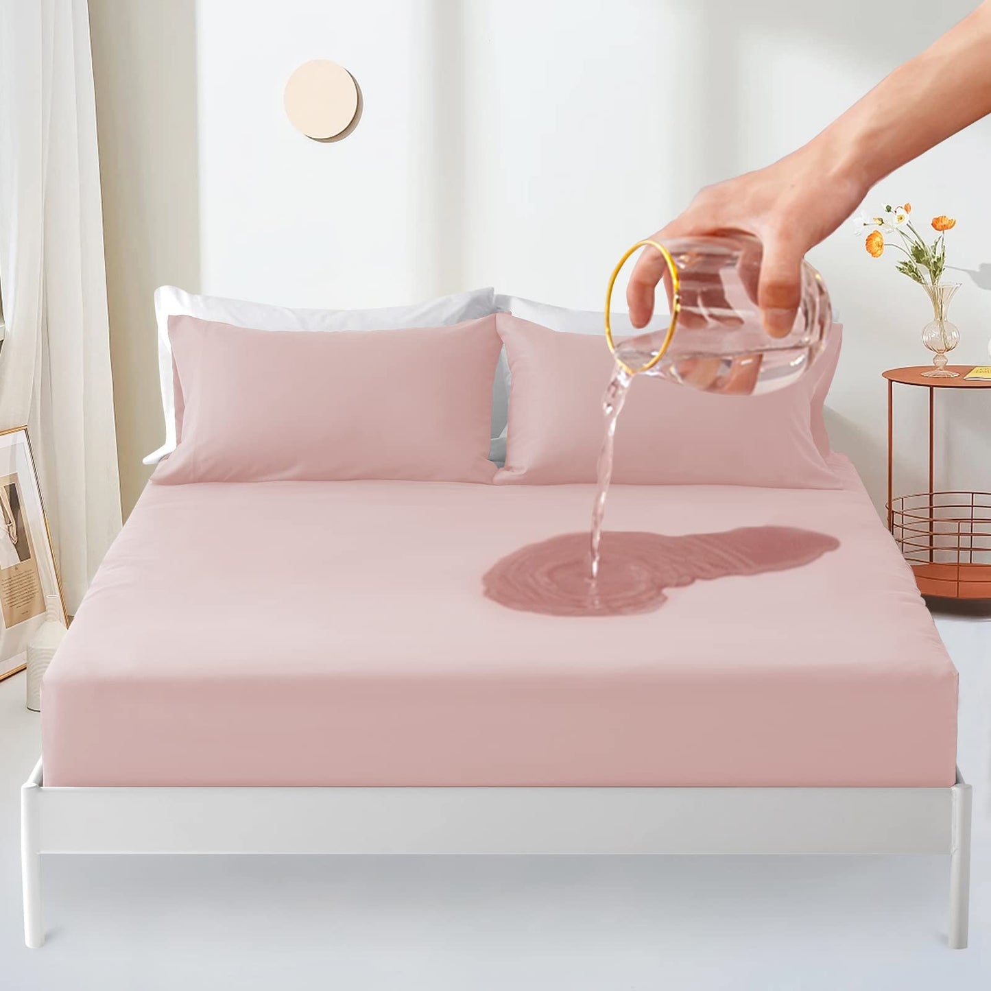 Waterproof Mattress Protector,122x190cm Mattress Covers, 30cm Deep Pocket Fitted Sheet