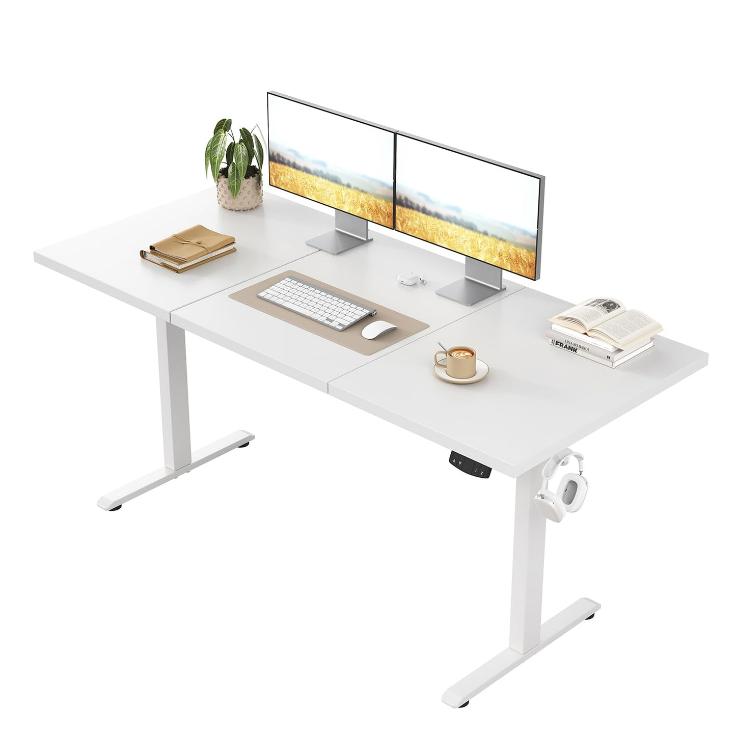 Klicelor Electric Standing Desk, 2 Memory Buttons for stand & sit, 160x60