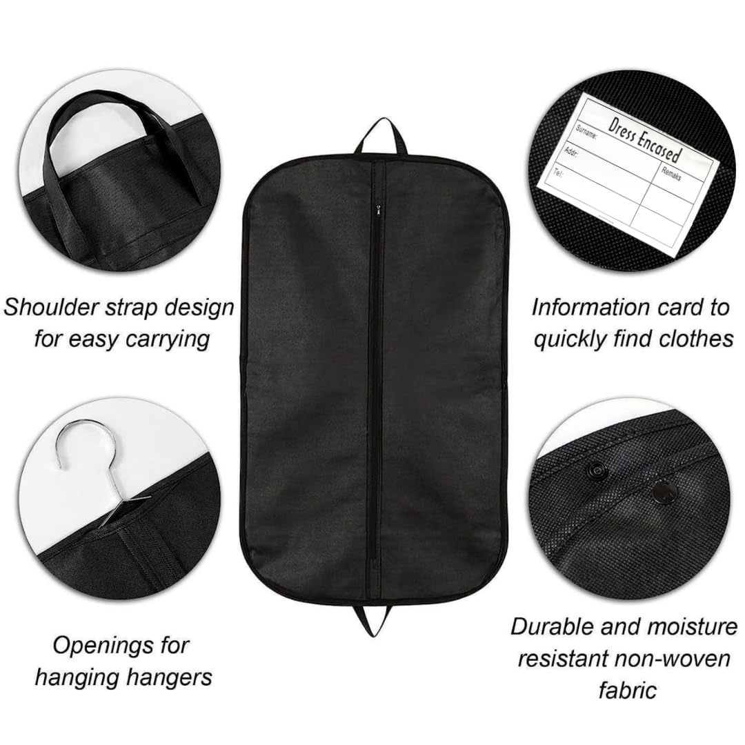 47" Clothes Carrier Suit Carrier Travel Bag Zipped Foldover Breathable Multi-Use Garment Cover Clothes Suit Tuxedos Dresses Coats Carrier Carry