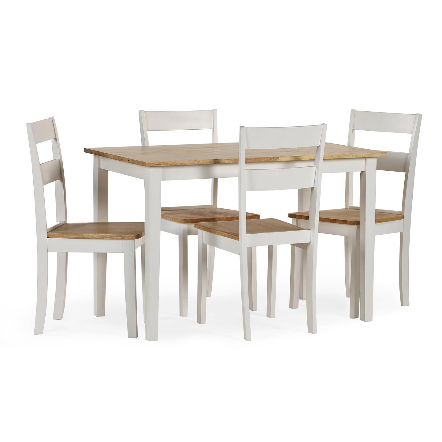 Julian Bowen Linwood Dining Table, Rectangular, White & Wood - H75 x W114cm