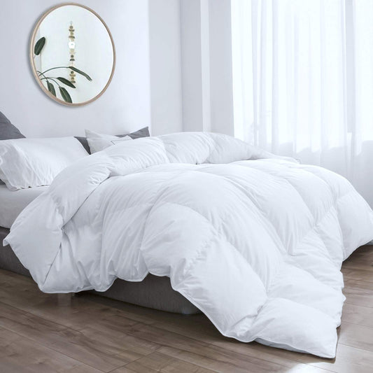 Threads For Bed 13.5 tog Double Size Duvet Cotton Cover, Feather and Down Super Warm Duvet with Double Stitch with Piping and Box Quilting, Machine
