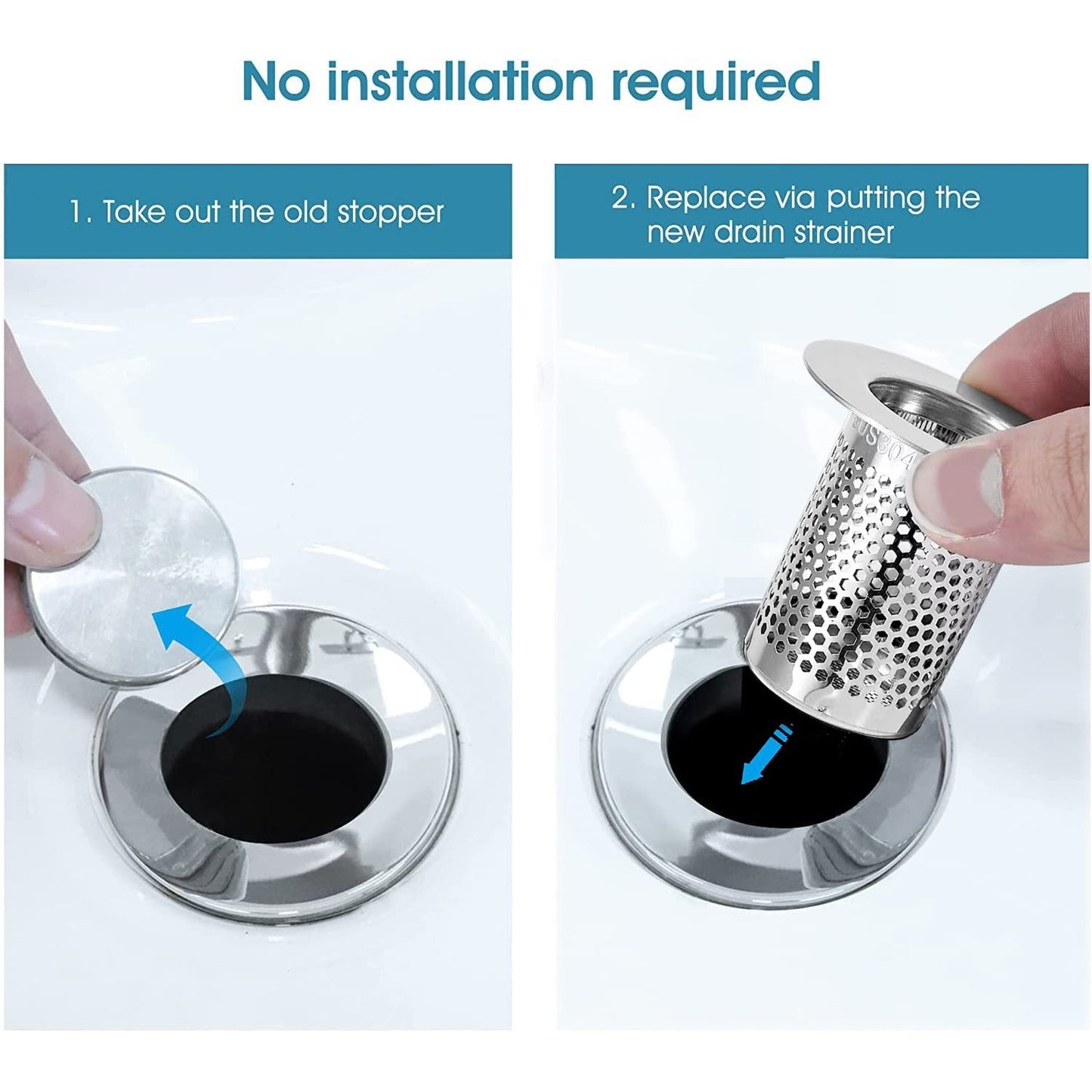 CNSZNAT 3-Pack Hair Catcher Shower Drain Strainer, Floor Drain Strainer, Stainless Steel Sink Strainer for Bathroom Washbasin Bathtub Drain