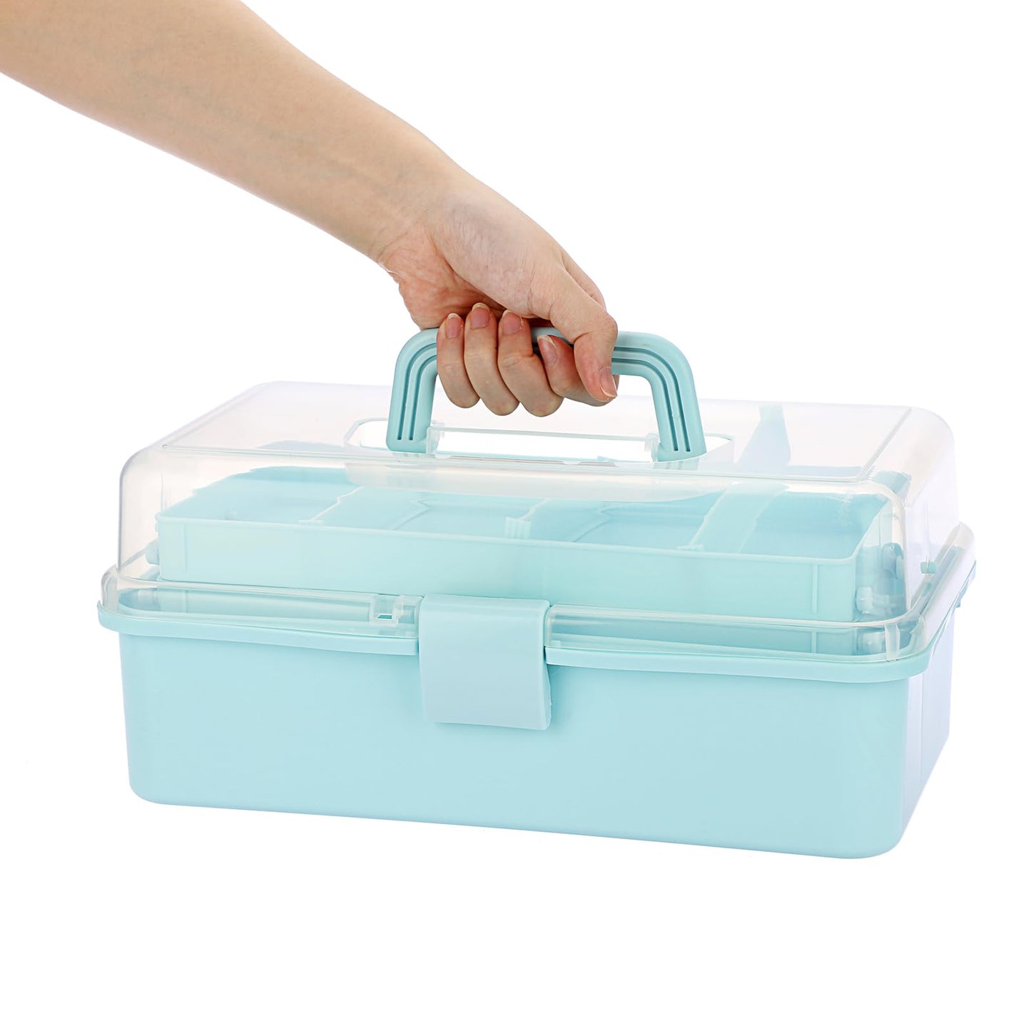 IGNPION 3 Tiers Craft Stackable Storage Box,Plastic Tool Dividing Organiser