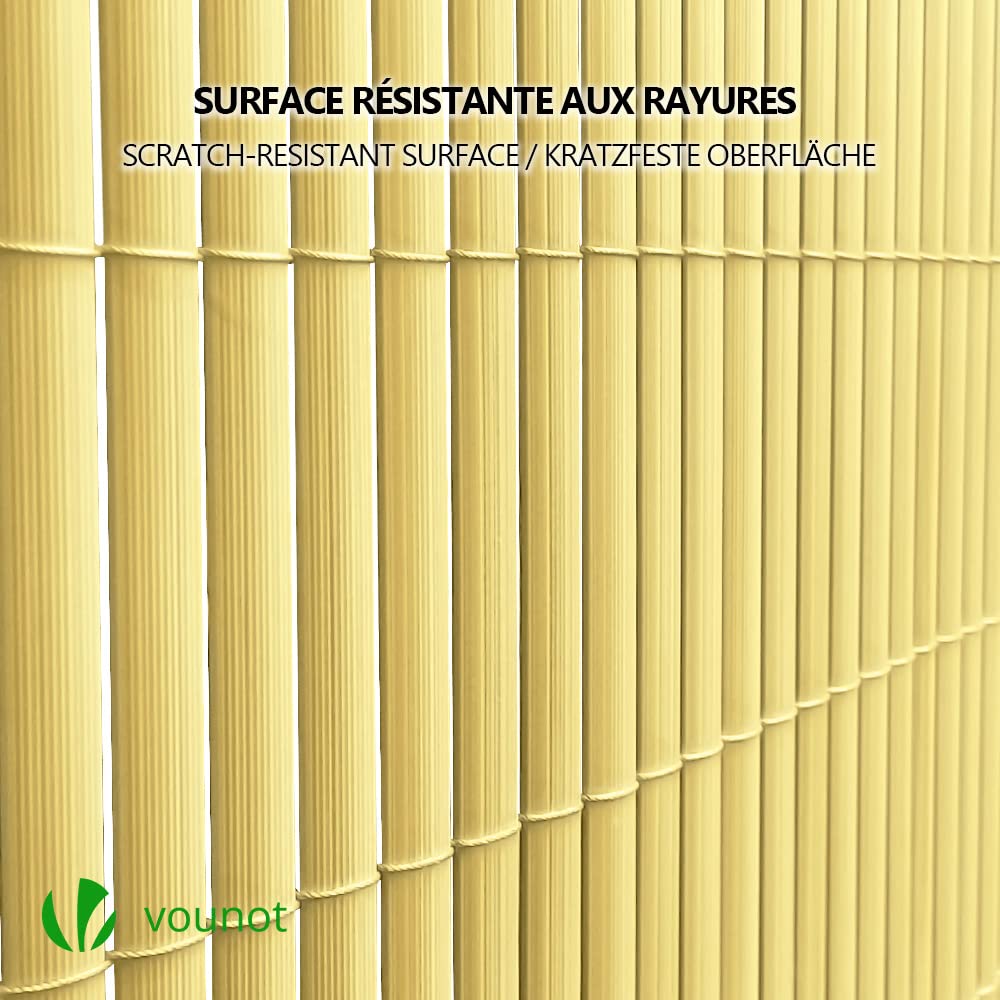 VOUNOT PVC Privacy Screening Fence 100 x 500 cm, Double Reinforced Struts Privacy Protection for Garden, Balcony and Terrace, Wind and Sun Protection