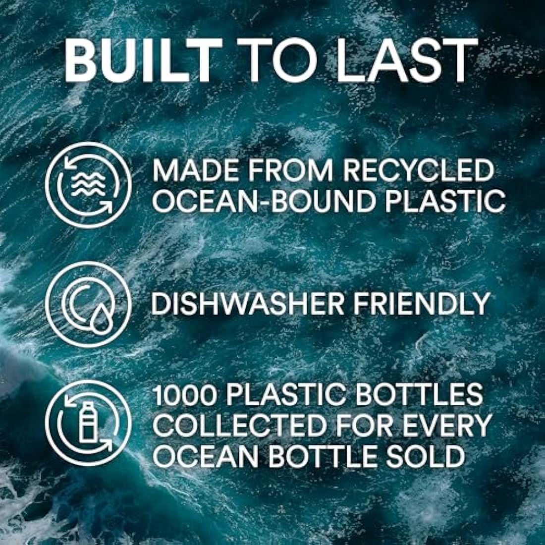 Ocean Bottle - Recycled Stainless Steel Bottle - Eco-Friendly & Reusable (Big 1l, Sun Orange)