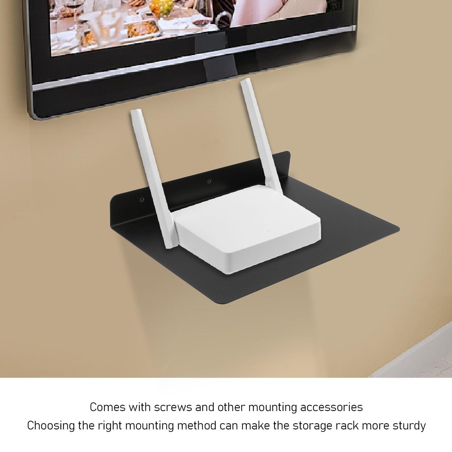 TOPINCN Floating AV Shelf Thickened Projector Router Camera Rack Mounted Box Sturdy Rack for Set Top Box Bracket Audio Visual Shelving