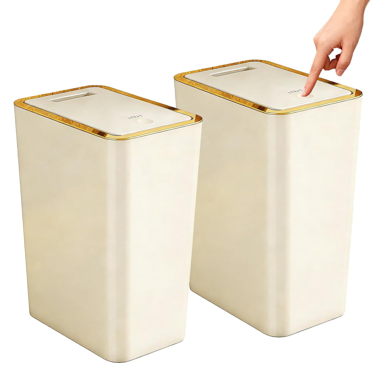 Stowetry 2 Pack 9L Bedroom Bin,Plastic Bathroom Bin with Lid