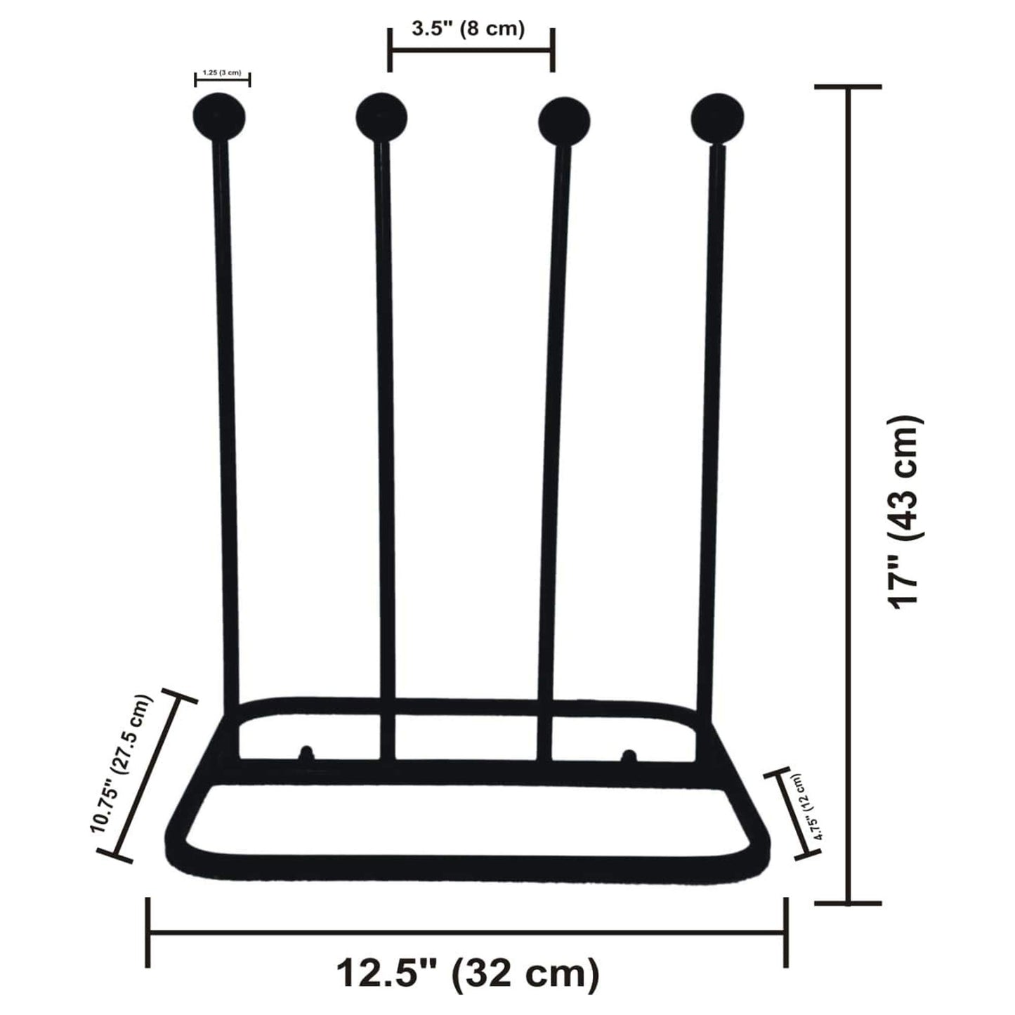 Arsuk Welly Boot Rack - Metal Wellington Boots Stand Outdoor, Cast Iron and Rustproof Wellies Storage Racks & Holder - 2 Pair & 4 Pair Boot Rack