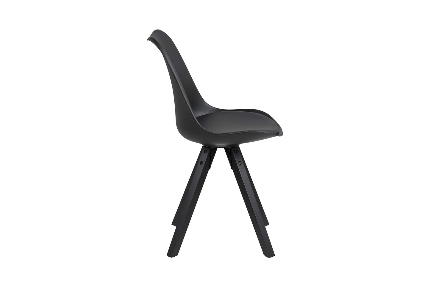 Amazon Brand - Movian Arendsee, Set of 2 Dining Chairs, 55 x 48.5 x 85 cm (L x W x H), Black