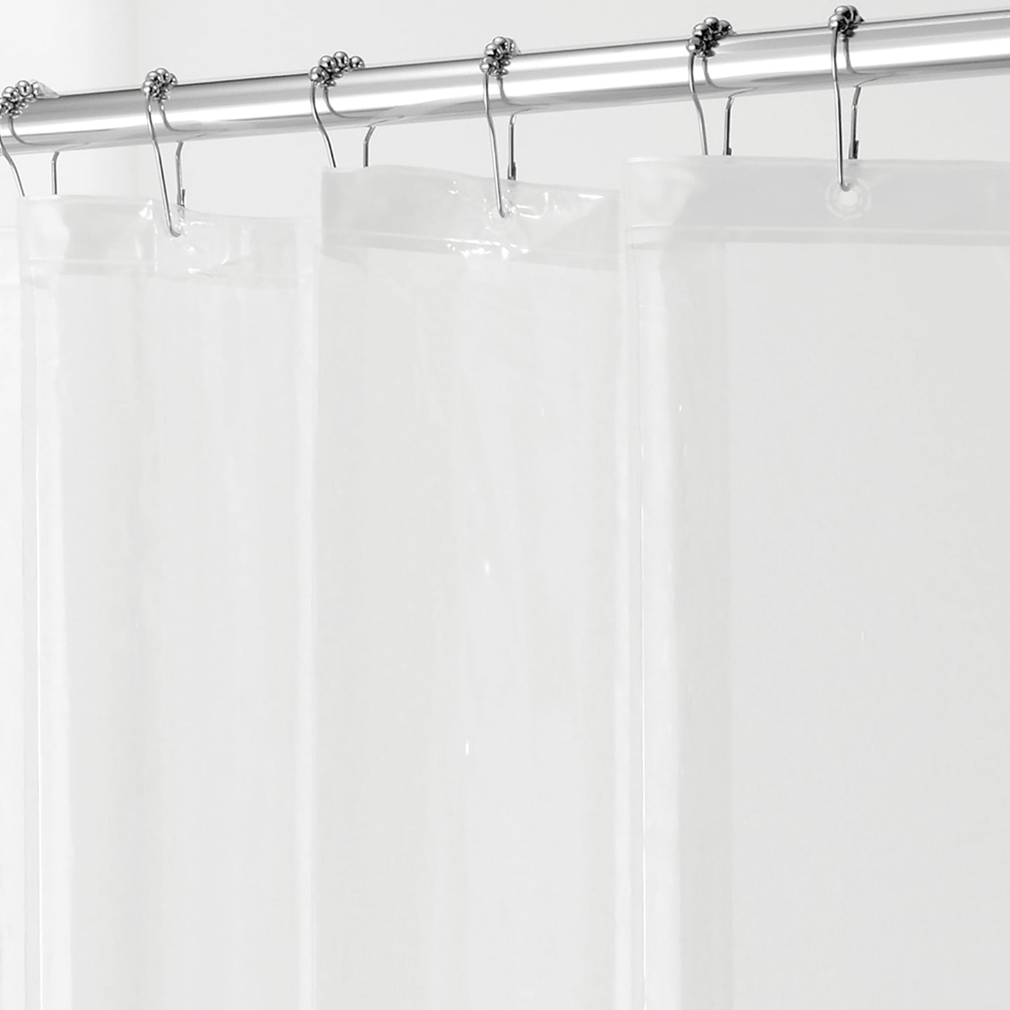 iDesign Waterproof Shower Curtain, Long Shower Curtain Made of Mould-Free PEVA, Stylish and Water Repellent Shower Liner for Bathroom, Clear