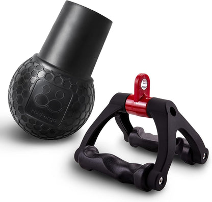 HXD-ERGO Double D Rowing Handle Barbell Attachment Set, Barbell Attachment Base Grips for 2" Olympic Bars, Fitness Pull Up Grip for Biceps and Triceps
