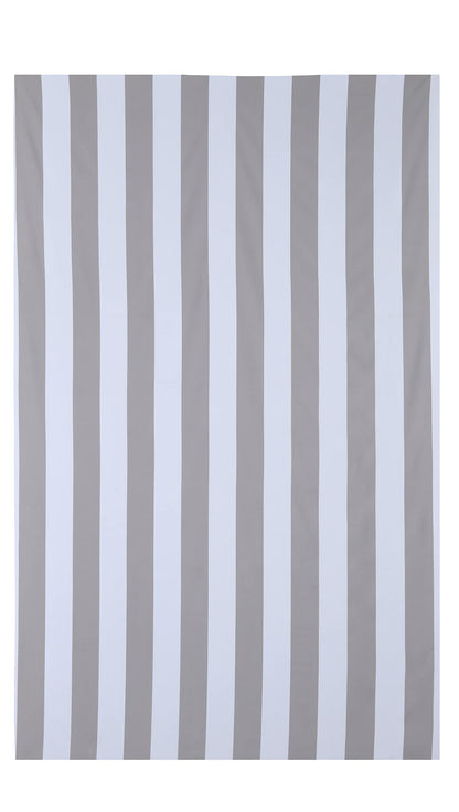Sleepdown Striped Large Beach Towel Soft Microfiber Absorbent Swimming Pool Travel Camping Bath Sauna Gym Yoga with Bag - Grey - 160 x 90cm