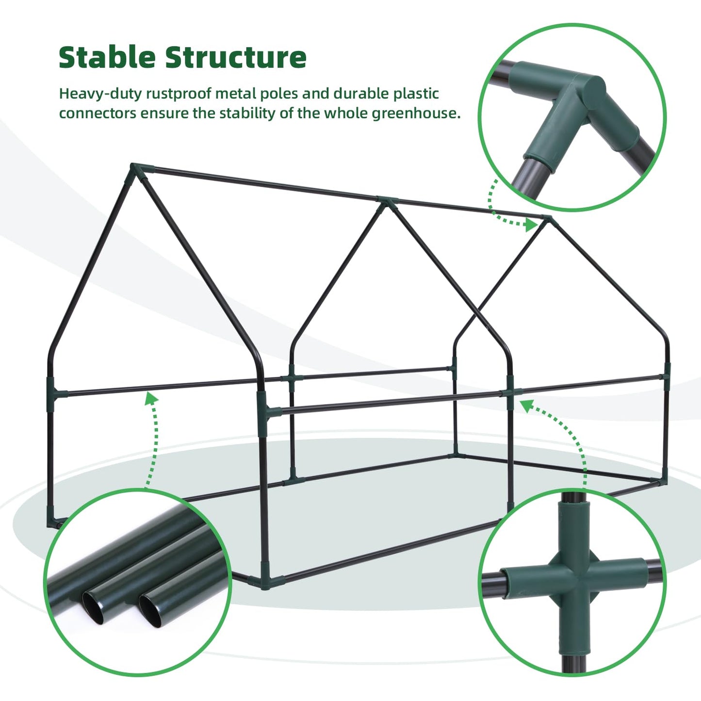 Ohuhu Portable Mini Greenhouse, 71"x36"x36" Greenhouses for Outdoors with Dual Large Zipper Doors & Ground Stakes, Waterproof & UV Protected Plastic