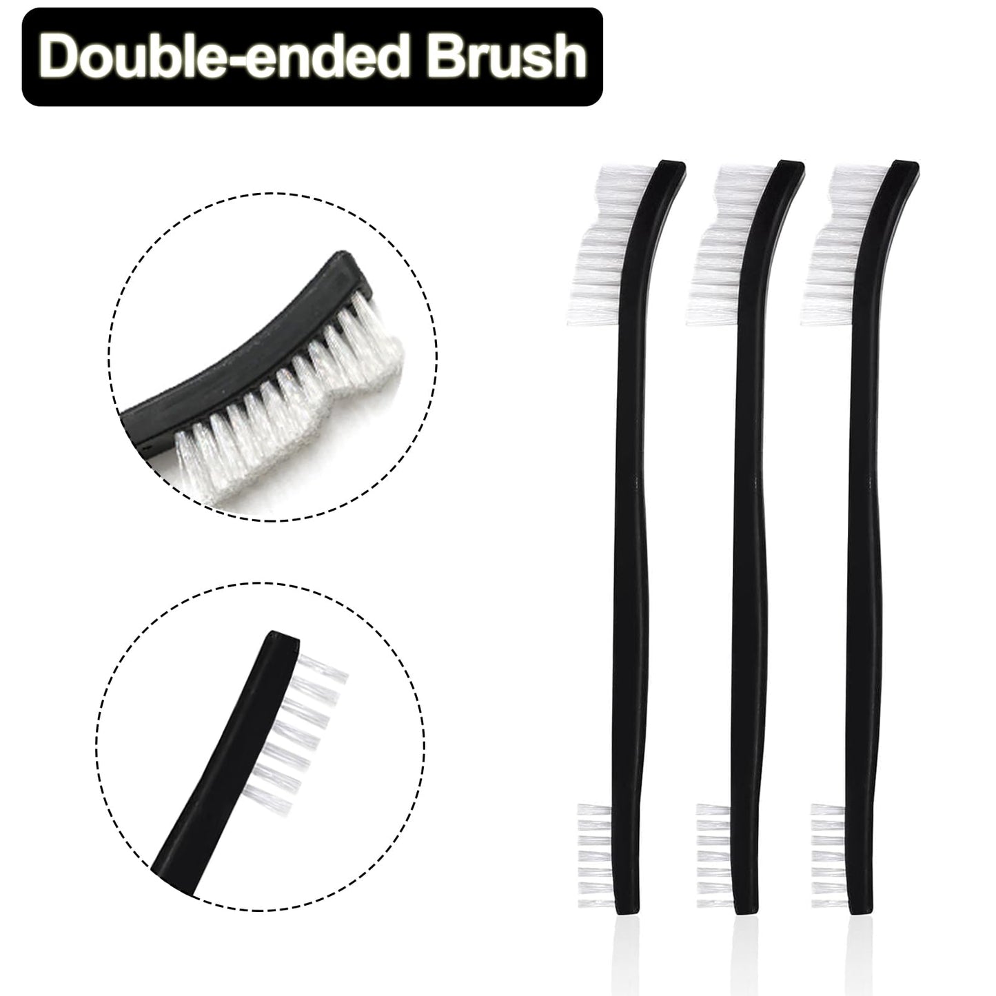 10 PCS Small Cleaning Brushes Set, Double-Ended Nylon Detailing Crevice Brush 7Inch All Purpose Stiff Bristles Brushes for Kitchen Sink Bathroom Gaps
