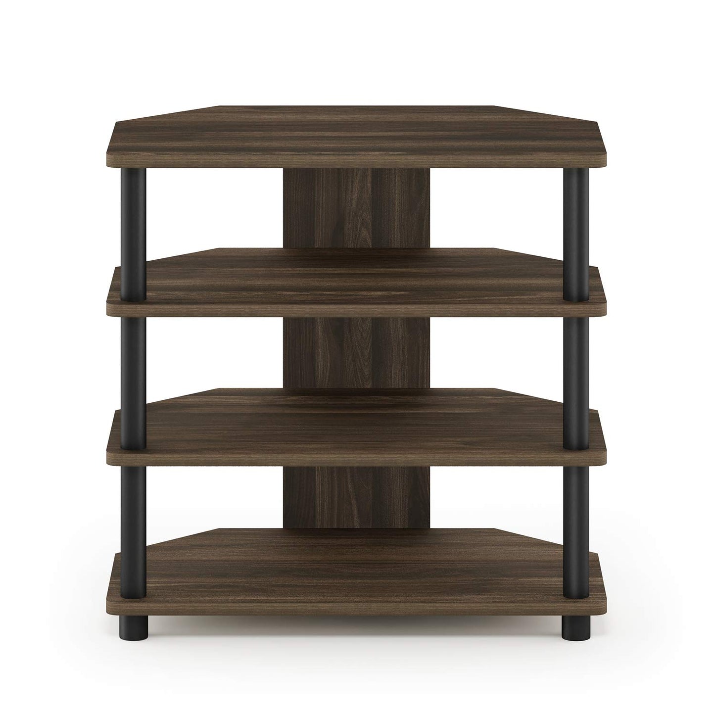 Furinno ECON TV Stand, 4-Tier Petite Entertainment Center, TV Console for TV up to 32 Inch, Easy Assembly, for Living Room, Bedroom, Columbia Walnut