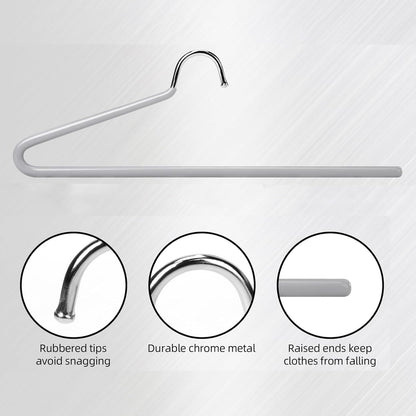 Metal Trouser Hangers, 20 Pack Stainless Steel Non Slip Space Saving 29cm