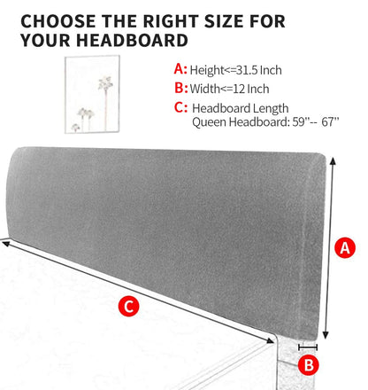 DUJUIKE Headboard Slipcover for Queen Bed, Stretch Bed Headboard Cover, Dustproof Protector Cover for Linen Tufted Upholstered