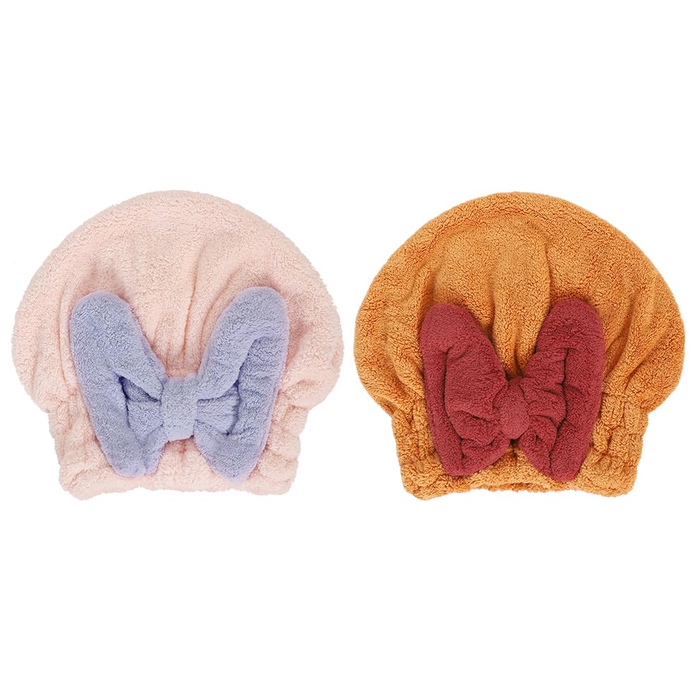 IBLUELOVER 2Pcs Super Absorbent Dry Hair Cap for Kids Rapid Drying Hair Towels Coral Fleece Microfiber Hairs Drying Wrap Soft Elastic Hat for Boys