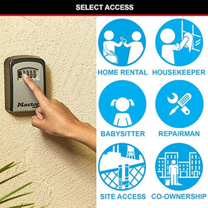 Master Lock Key Safe, 5401EURD, Wall Mounted, Medium, Strong Aluminium Weather Resistant Construction - Mounting Hardware Included