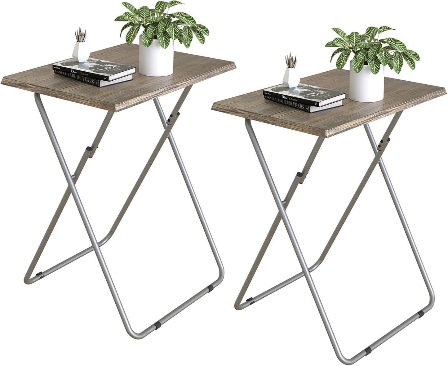 Small Folding Table, Folding Coffee Tables, Side Table 2 Set, TV Tray Table