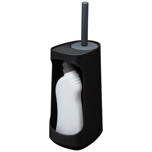 Tiger Tess, Toilet brush holder with storage capacity, freestanding and Swoop? brush flexible, Black/Anthracite, 187x145x454mm