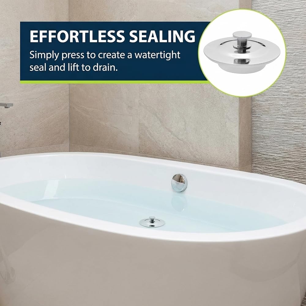 Universal Bath Plug Replacement, Drain Stopper for 40-45mm Holes, Bath Plugs, Bathtub, Kitchen, Sink Stopper