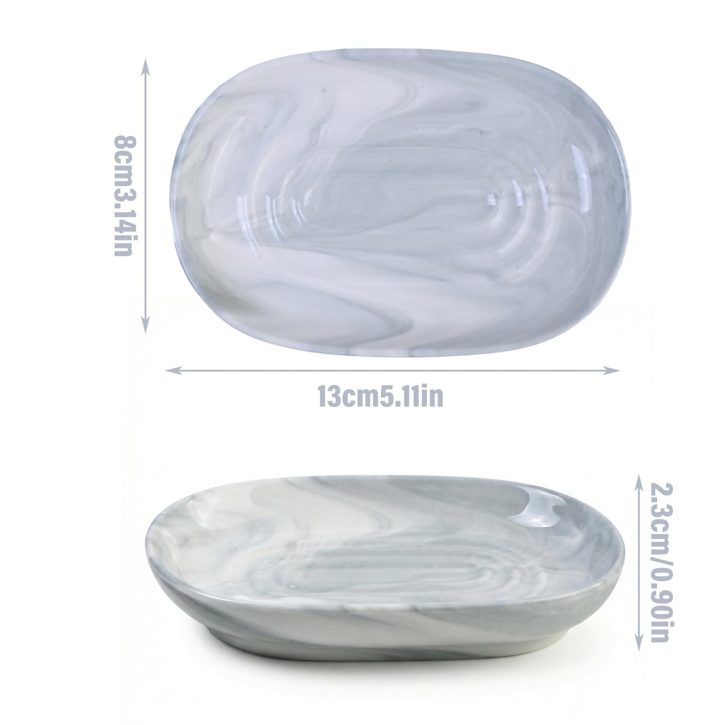Merzio Ceramic Soap Dish, Anti-Slip Soap Holder for Bathroom Shower, Keeps Soap Dry & Easy to Clean, Elegant Soap Tray