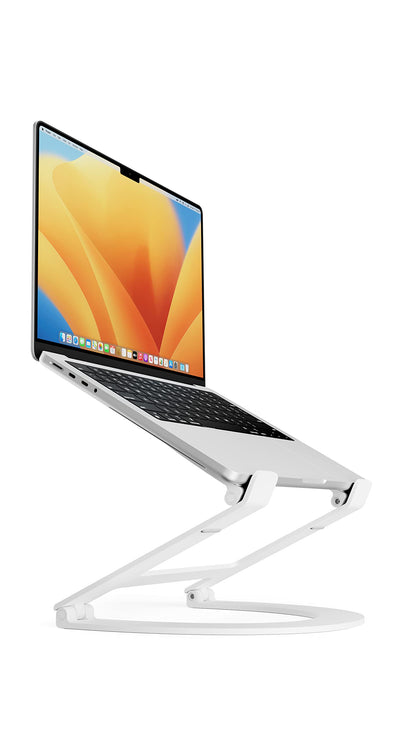 Twelve South Curve Flex | Ergonomic Height & Angle Adjustable Aluminum Laptop/MacBook Stand/Riser, fits 10"-17", folds flat for portability -travel