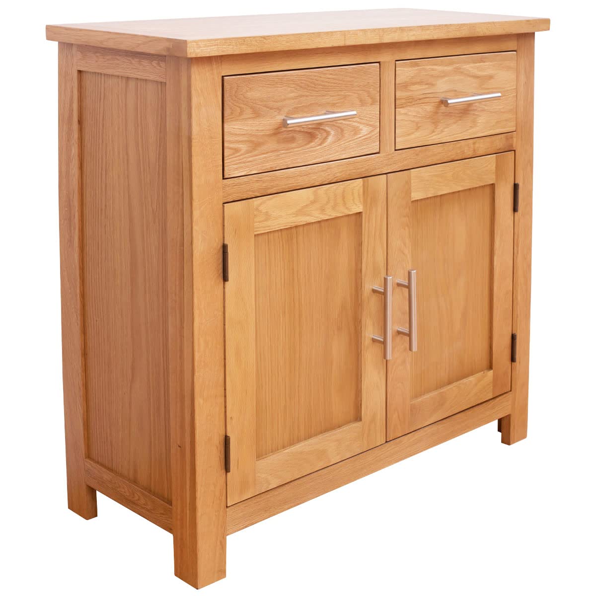 Aurotrice OAK Small Sideboard Living Room Storage 2 Doors 2 Drawers Mini Sideboard Natural