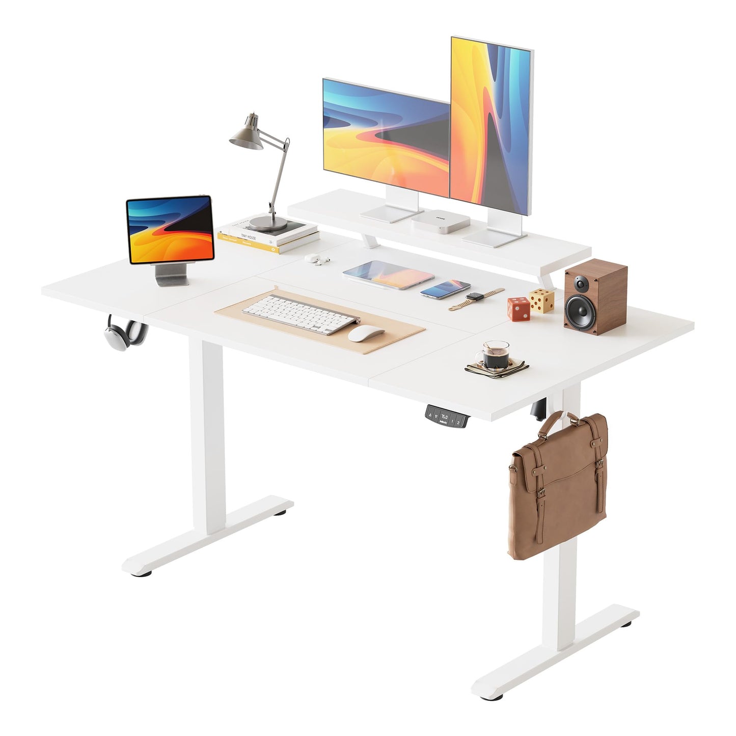 Agilestic Eletric Height Adjustable Desk, Movable Monitorstand, 140x80cm