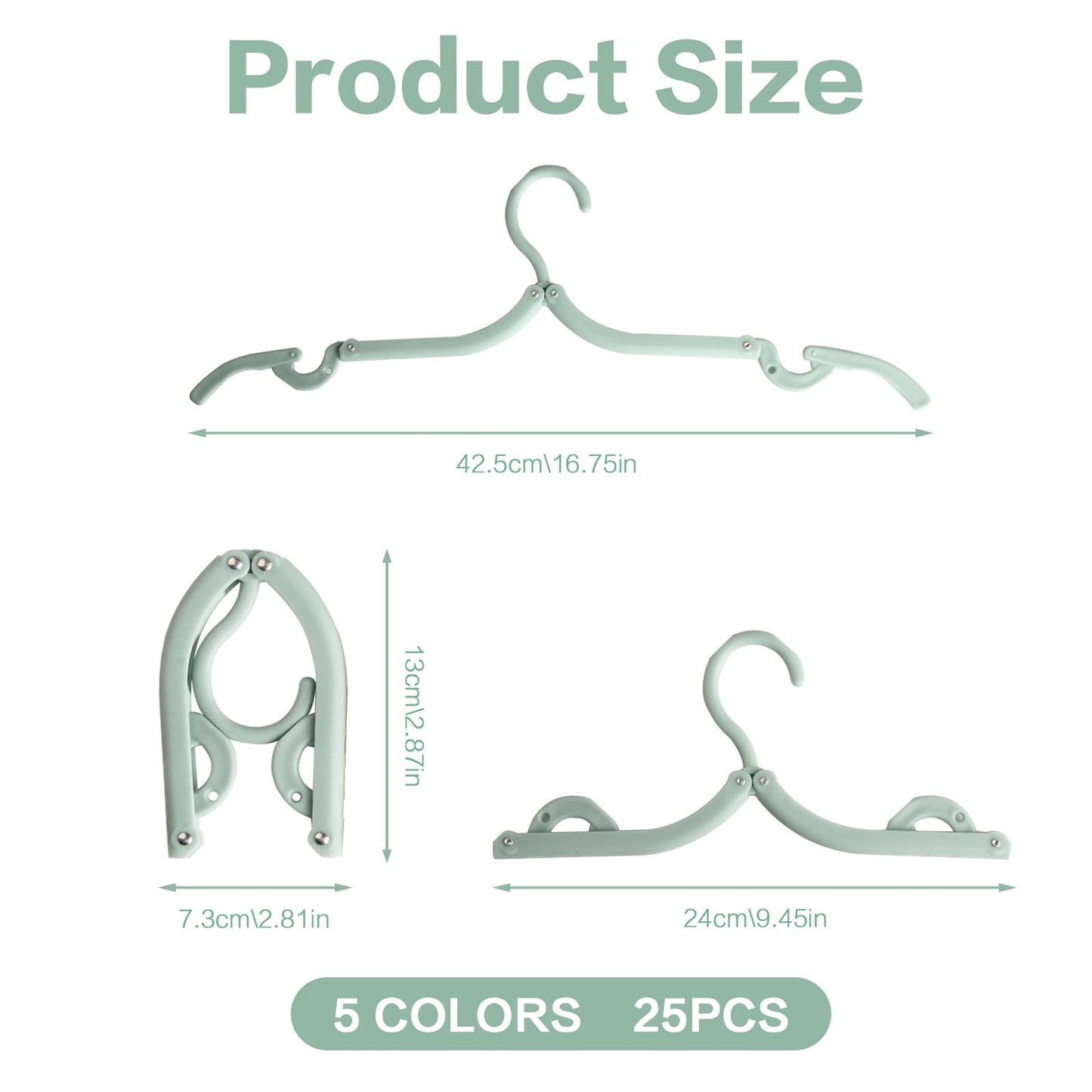 25 Pcs Travel Coat Hangers Adults, Portable Travel HangersPlastic Folding Coat Hangers for Travelling Home Camping Hotel Cruise Holiday Essentials
