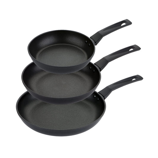 PRESTIGE 9 x Tougher Frying Pan Set Non Stick - Induction Frying Pan Set of 3, 21/25/29cm with Scratch Resistant Non Stick, Stay Cool Easy Grip