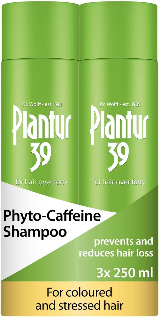 Plantur 39 Caffeine Shampoo Prevents and Reduces Hair Loss 2x 250ml | For Couloured and Stressed Hair | Unique Galenic Formula Supports Hair Growth |