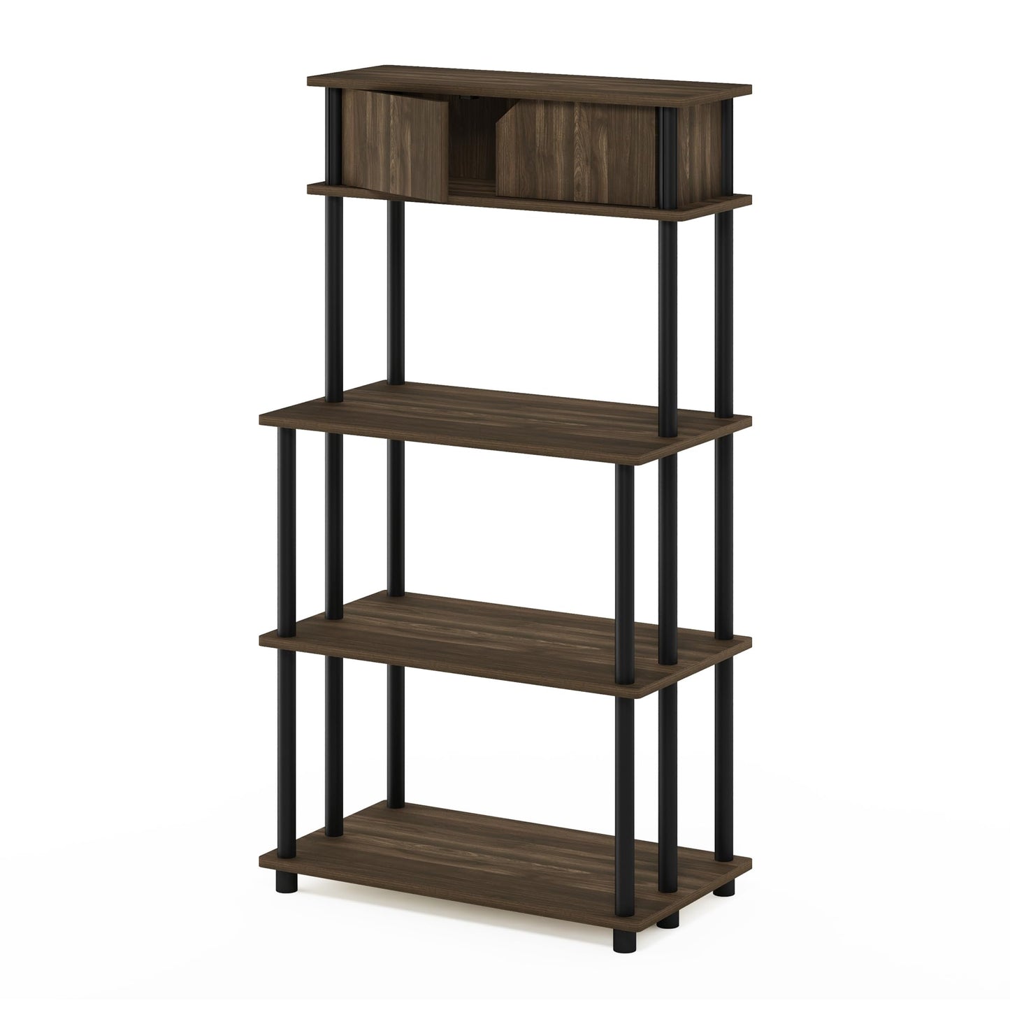 Furinno TURN-N-TUBE Printer Stand with Storage, 5-Tier Large Printer Stand, Standing Printer Table with Top Cabinet, for CPU, Office Supplies
